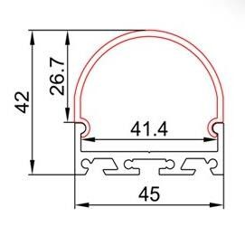 AL4542 llevó la protuberancia de aluminio de la luz de tira/el perfil llevado transparente del aluminio de la tira