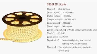 La luz llevada solo color de la cinta pela a Dimmable, 12 voltios las luces de tira pegajosas llevadas 5 metros
