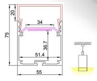 La cubierta de encargo de la PC llevó el artículo de aluminio del canal de la iluminación de tira con T/X formado