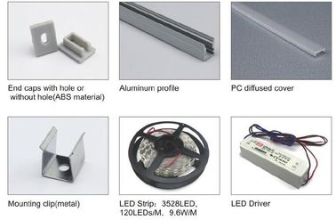 La cubierta de encargo de la PC llevó el artículo de aluminio del canal de la iluminación de tira con T/X formado