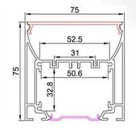 Perfil de aluminio montado ahuecado del LED, canal llevado de la protuberancia, longitud modificada para requisitos particulares