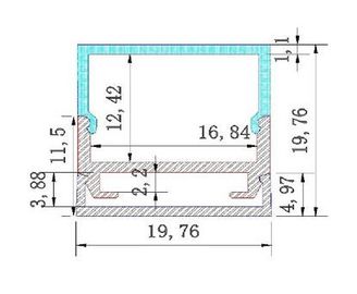 protuberancia de aluminio para las luces de tiras del LED, Eco del perfil del 1m los 2m 3M LED amistoso