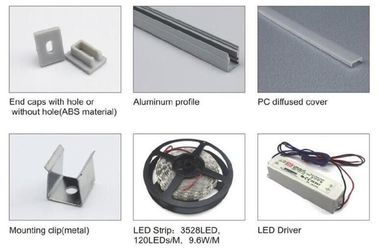 Cubierta helado/claro/del difusor del perfil de aluminio de la protuberancia del LED para la decoración del techo, el 1m los 2m 3M