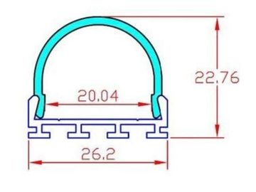 La protuberancia impermeable A2623 de los perfiles LED del aluminio del LED para el LED pela la longitud de los 2m