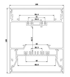 protuberancia de aluminio del perfil de 100mm*120m m LED para la iluminación pendiente