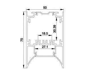perfiles de aluminio del módulo linear ligero indirecto LED del colgante LED de 50mm*75m m para las tiras llevadas