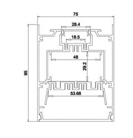 el perfil de aluminio del colgante LED de 75mm*95m m con la PC helada, suspendido arriba y abajo del aluminio llevó perfil