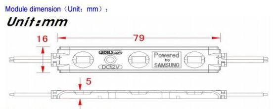 1.2w 12v 120LM 3 LED 5630 Samsung llevó el módulo para la letra de canal, con 5 años de la garantía de la UL de PRENDA IMPERMEABLE del CE ROHS