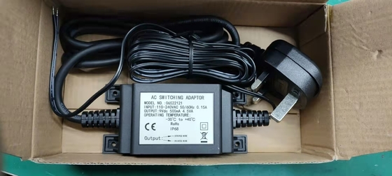 Transformador impermeable al aire libre, fuente de alimentación, adaptador impermeable del interruptor de 9Vdc 500mah 4.5W IP68 para el grifo